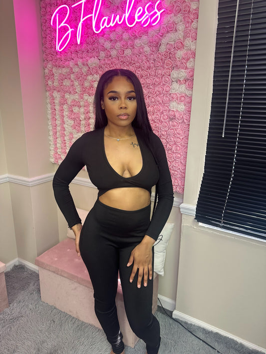 Cut Out Black Jumpsuit